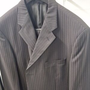 Classic Black Pinstripe Men's Blazer